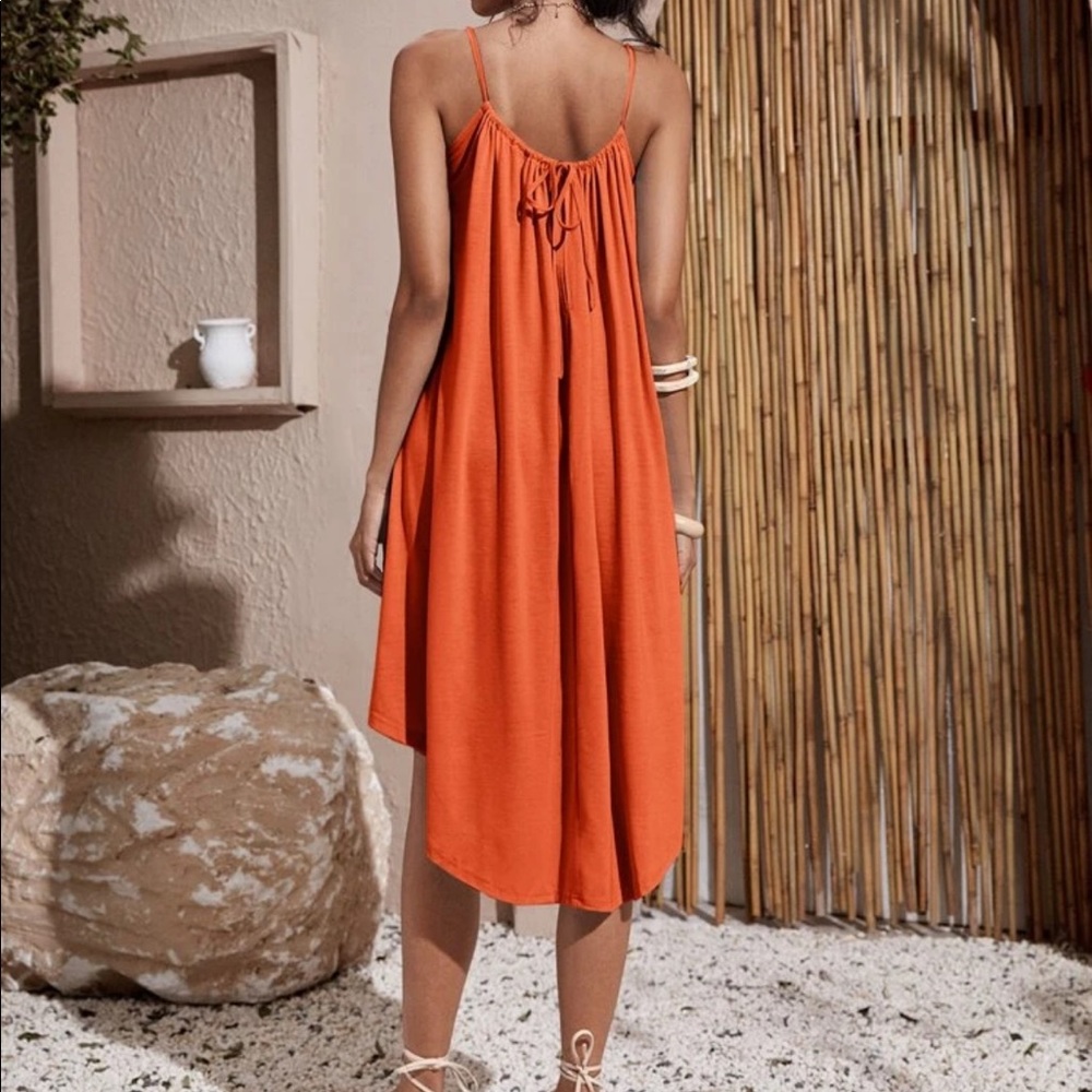 Boho tie back cami dress- Dusty Pink - Picture 10 of 16